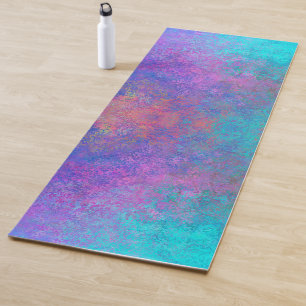 Tapis De Yoga Encre d'alcool arc-en-ciel, Abstrait coloré