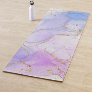Tapis De Yoga Encre d'alcool rose, pourpre et bleu