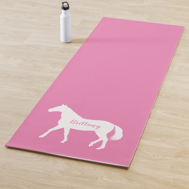 Tapis De Yoga Entraînement équestre amusant Fitness Pink Nom Che (En situation)