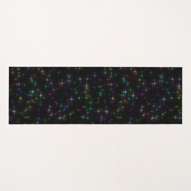 Tapis De Yoga Étoiles multicolores (Devant (Horizontal))