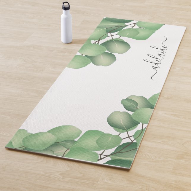 Tapis De Yoga Eucalyptus vert Monogramme Yoga Mat (En situation)
