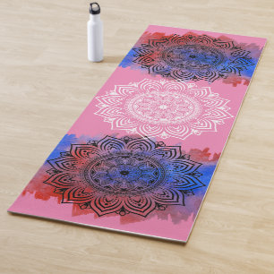 Tapis De Yoga Exercice Mandala de sublimation de l'aquarelle