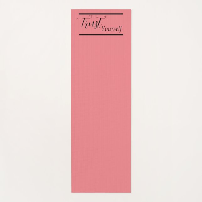 Tapis De Yoga 'Faites-Vous Confiance' Phrase Noir (Devant)