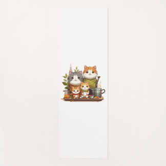 Tapis De Yoga Famille de chats mignons