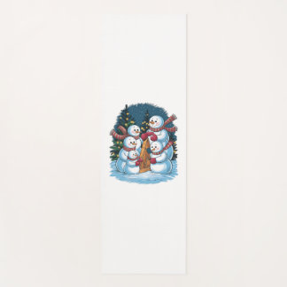 Tapis De Yoga Famille Joyeux Snowman