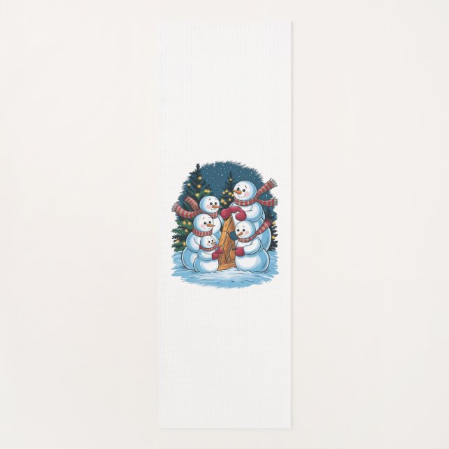 Tapis De Yoga Famille Joyeux Snowman (Devant)