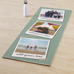 Tapis De Yoga Famille personnalisée 3 Photo personnalisée Collag