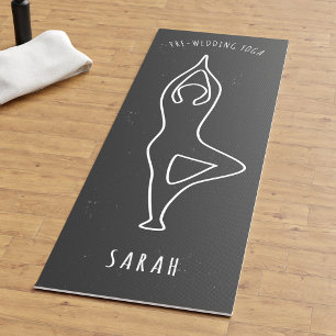 Tapis De Yoga Faux Chalkboard Mariage Tree Poing Outline Yoga Ma