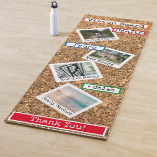 Tapis De Yoga Faux Cork Photo Collage Photo Personnalisé Vision 