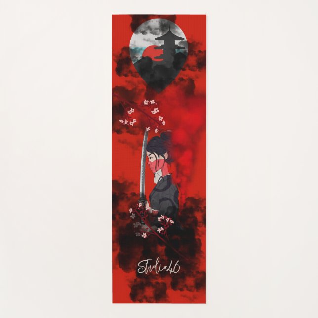 Tapis De Yoga Femme Samurai Yoga Mat (Devant)