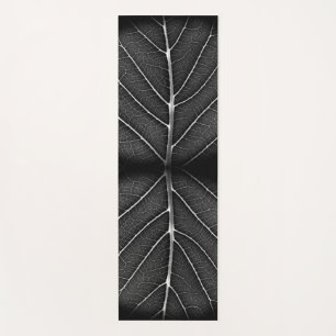 Tapis De Yoga Fermeture de la feuille brillante noire et blanche