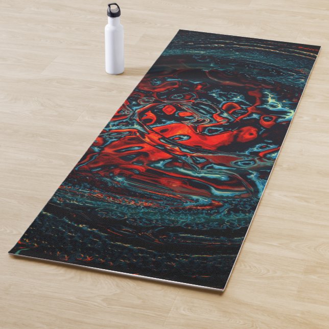 Tapis De Yoga Feu rouge d'enfer océanique (En situation)