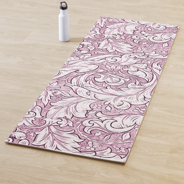 Tapis De Yoga Feuillage orné rose rose (En situation)