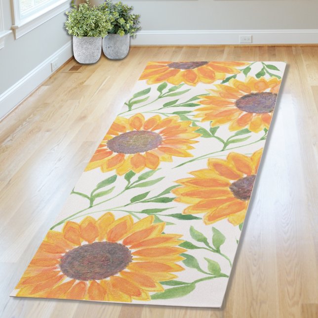 Tapis De Yoga Feuilles rustiques de tournesol (Créateur téléchargé)