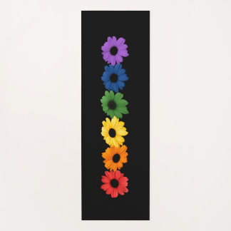 Tapis De Yoga Fierté fleurs arc-en-ciel dans la rangée