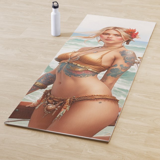 Tapis De Yoga Fille pirate imaginaire design Yoga Mat (En situation)