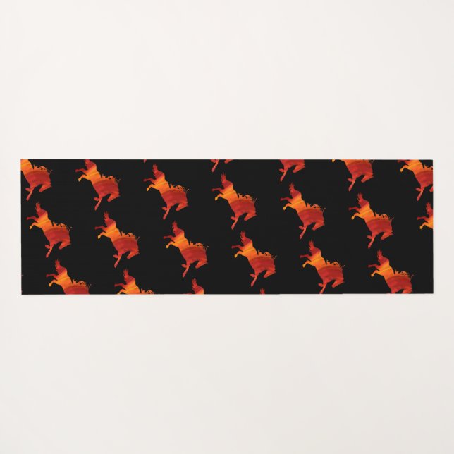 Tapis De Yoga Fire Horse Art  (Dos (Horizontal))