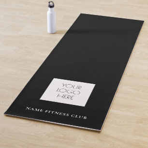 Tapis De Yoga Fitness Logo Modèle Workout Noir