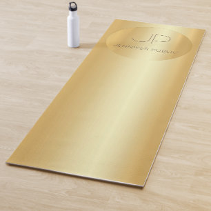 Tapis De Yoga Fitness Monogramme de Faux Gold Modèle personnali