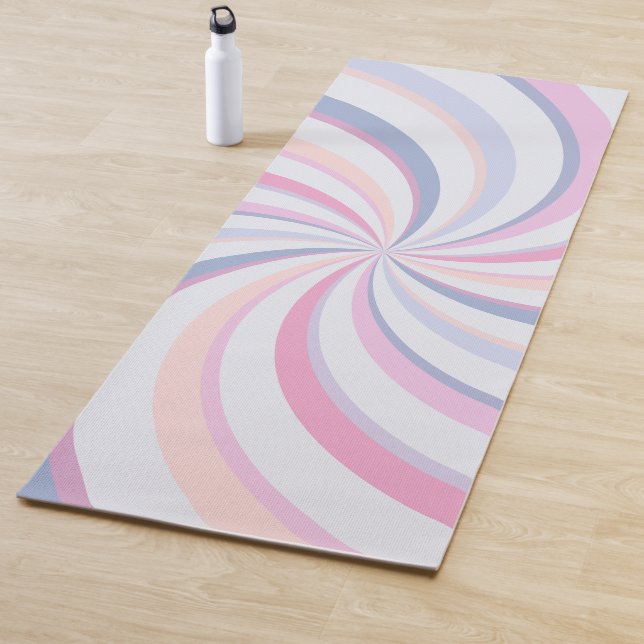 Tapis De Yoga Flèches bleu rose pêche (En situation)