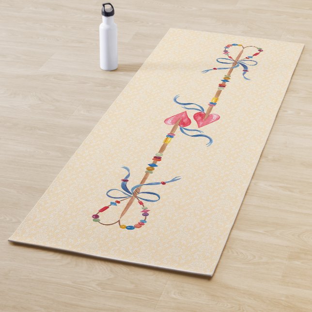 Tapis De Yoga Flèches Coeur Boho (En situation)