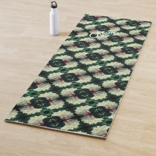 Tapis De Yoga Fleur Azalea blanche Abstrait Motif personnalisé