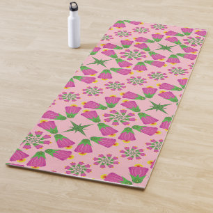 Tapis De Yoga Fleur de Bell rétro Mandalas Pink Yoga Mat