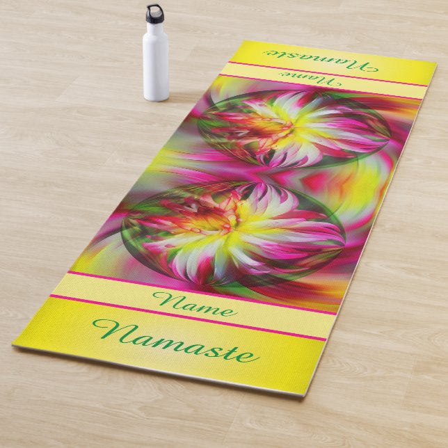 Tapis De Yoga Fleur de Dahlia Abstrait personnalisé (En situation)