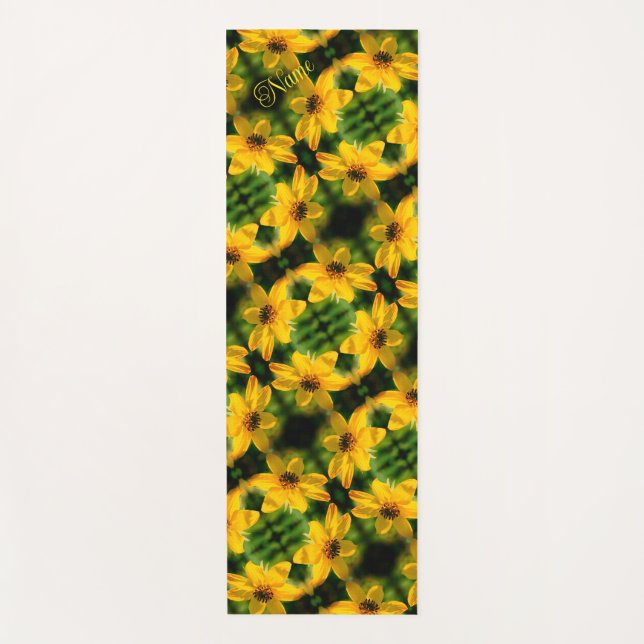 Tapis De Yoga Fleur de tournesol Abstrait personnalisé (Devant)