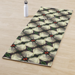 Tapis De Yoga Fleur de tulipe blanche Motif Abstrait personnalis