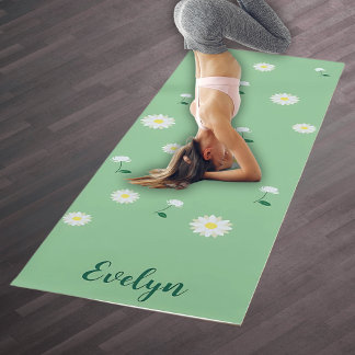 Tapis De Yoga Fleur fraîche - Elégant Zazzle Vert Yoga Mat