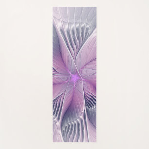 Tapis De Yoga Fleur Rose Assez Moderne Art Fractal Abstrait