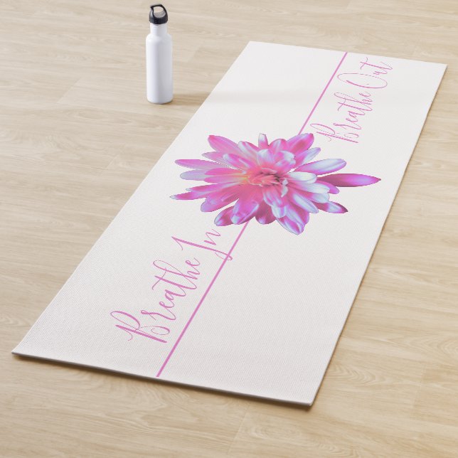 Tapis De Yoga Fleur rose Pink Daisy - respirer dedans . respirer (En situation)