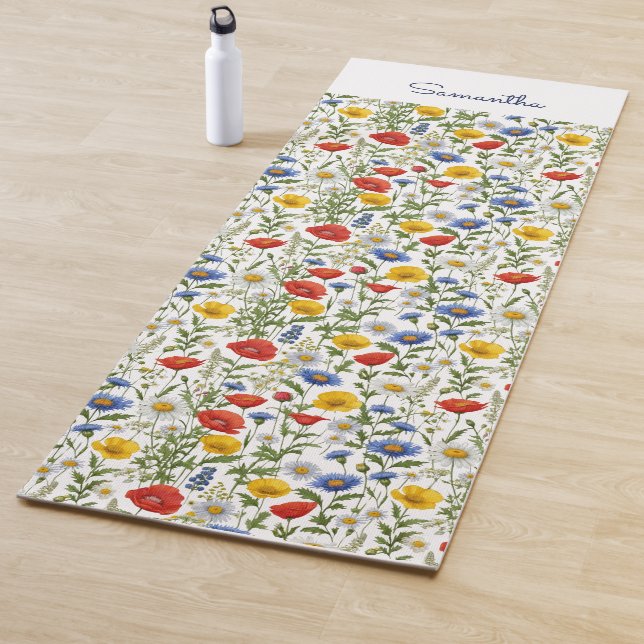 Tapis De Yoga Fleur sauvage Plutôt Chic Coloré Élégant Personnal (En situation)