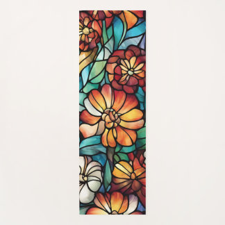 Tapis de Yoga Fleuris en Verre Coloré