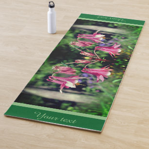 Tapis De Yoga Fleurs de colonne rose Gros plan Personnalisé