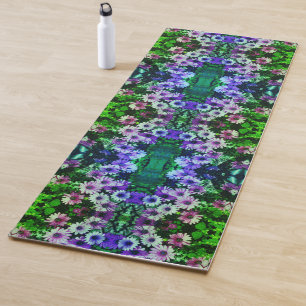 Tapis De Yoga Fleurs de marguerite africaines colorées Abstraite