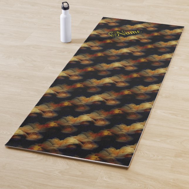 Tapis De Yoga Fleurs de rose jaune Nature Art Personnalisé (En situation)