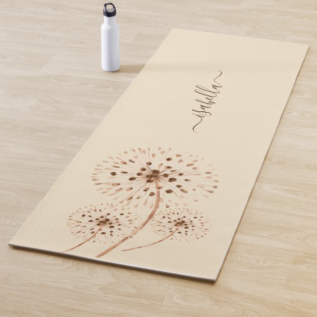 Tapis De Yoga Fleurs délicates Crème de bracelets personnalisée (En situation)
