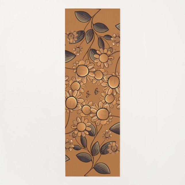 Tapis De Yoga Fleurs d'or (Devant)