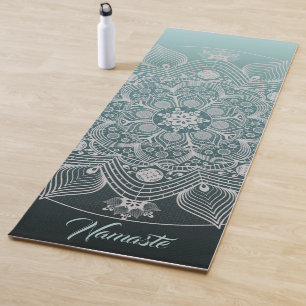 Tapis De Yoga Fleurs, Feuille, Mandala Floral en dentelle blanch