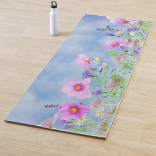Tapis De Yoga Fleurs roses Lumière Ciel Printemps