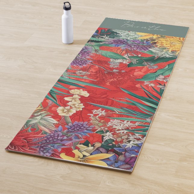 Tapis De Yoga Fleurs sauvages néo-zélandais (En situation)