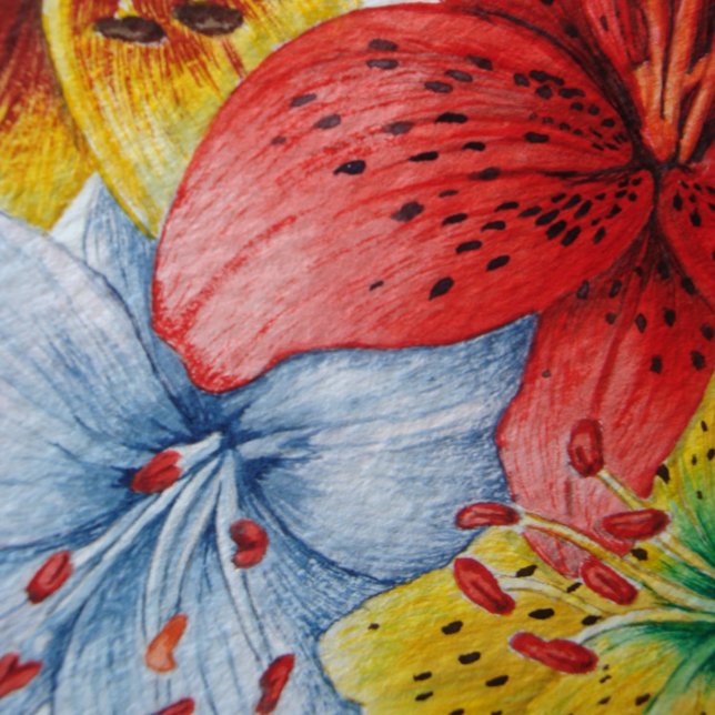 Tapis De Yoga fleurs uniques grandes et audacieuses colorées flo (Créateur téléchargé)