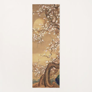 Tapis De Yoga Fleurs vintages de prunes japonaises au clair de l