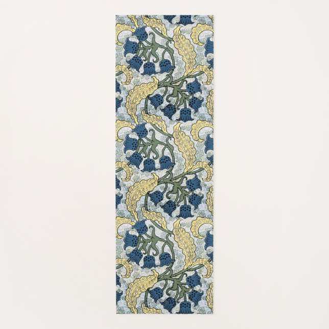 Tapis De Yoga Floral Blue Flowers Lily Valley Répétition (Devant)