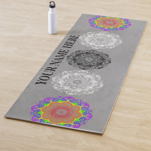 Tapis De Yoga Floral de Mandala naturel