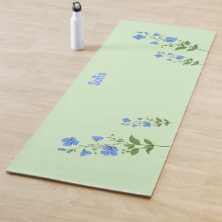 Tapis De Yoga Floral modern daisy blue girly elegant stylish 