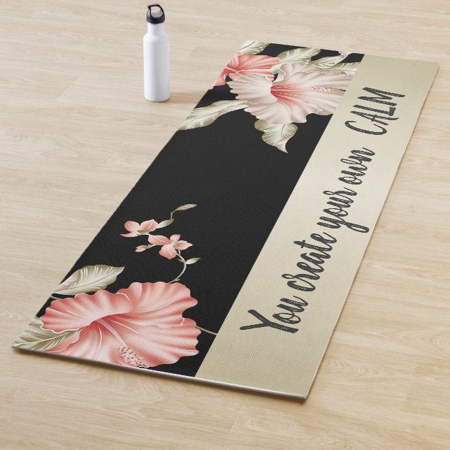 Tapis De Yoga Flore Élégante - Vous Créez Votre Propre Calme (En situation)