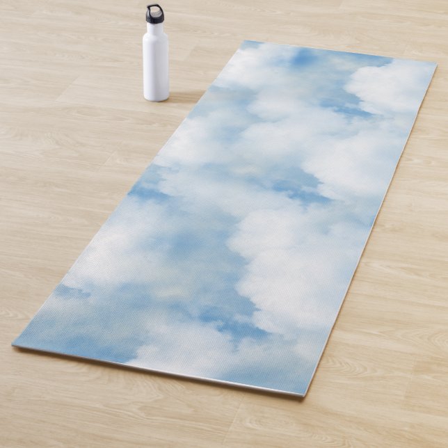 Tapis De Yoga Fluffy White Clouds (En situation)
